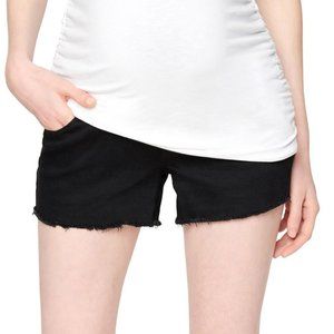 Luxe Essentials Black Maternity Jean Shorts - M